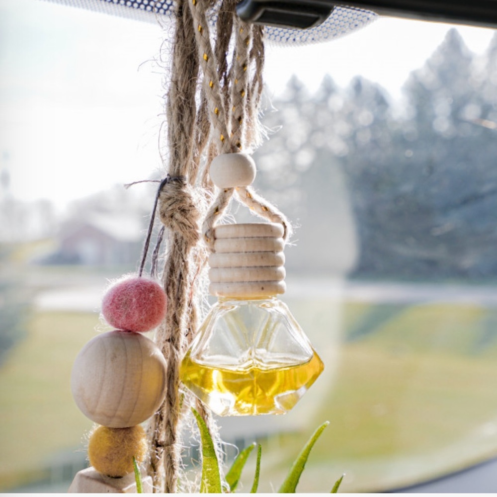 Natural Hanging Car Freshener with Wooden Beads